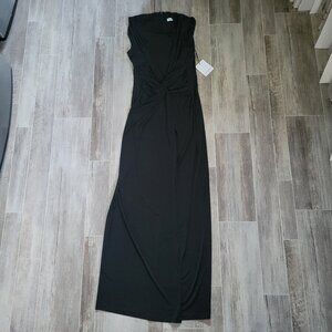 Calvin Klein Black Sleeveless Cowl Neck Floor Length Dress, Women’s 6 Dress, NWT
